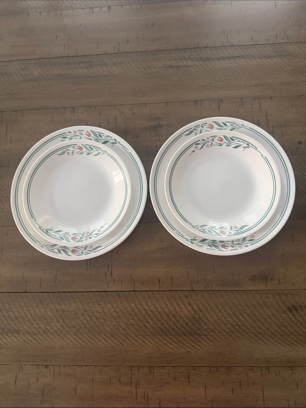 Corelle Rosemarie Luncheon and Bread and Butter Plates